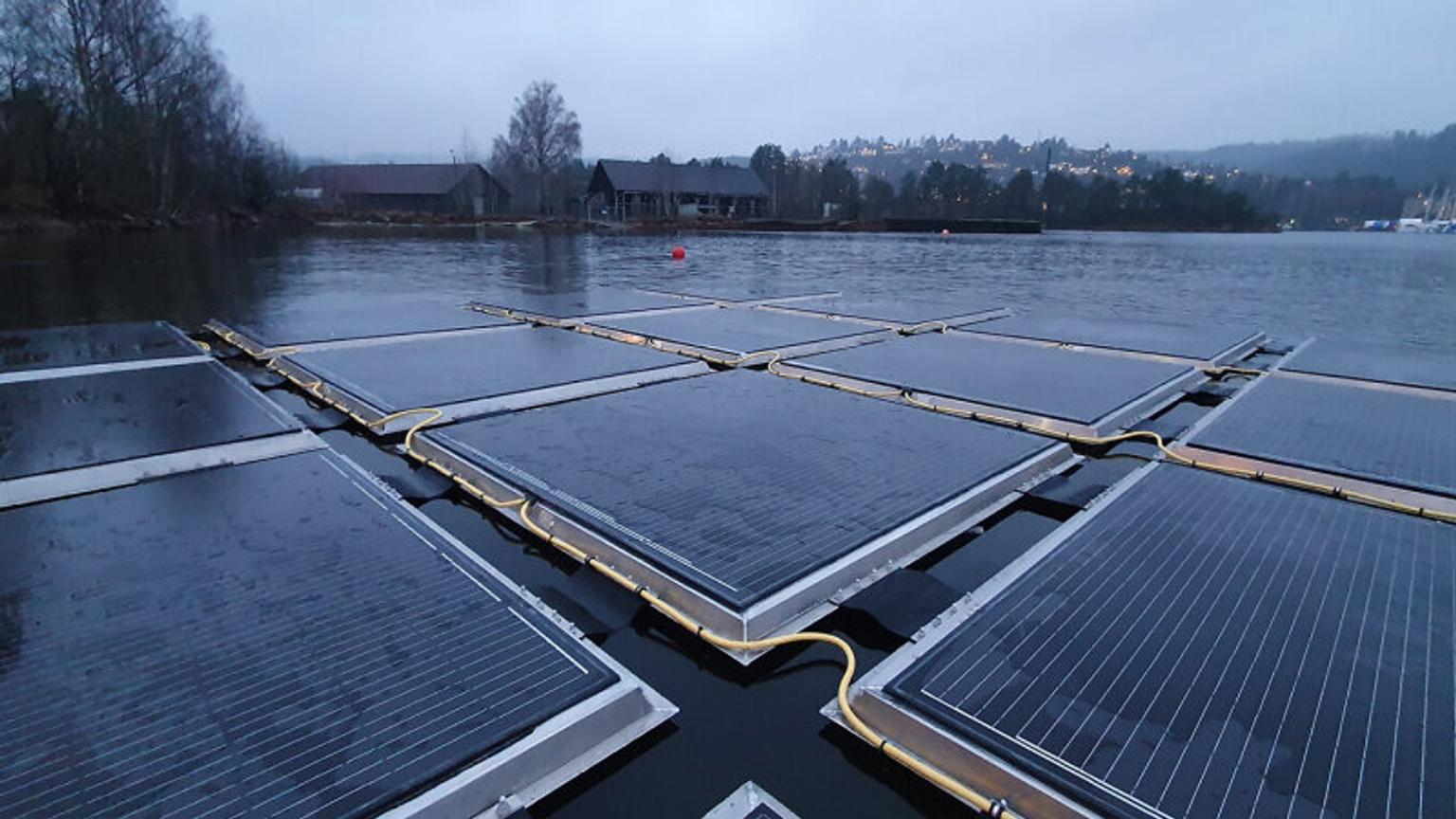 Solar panels on water
